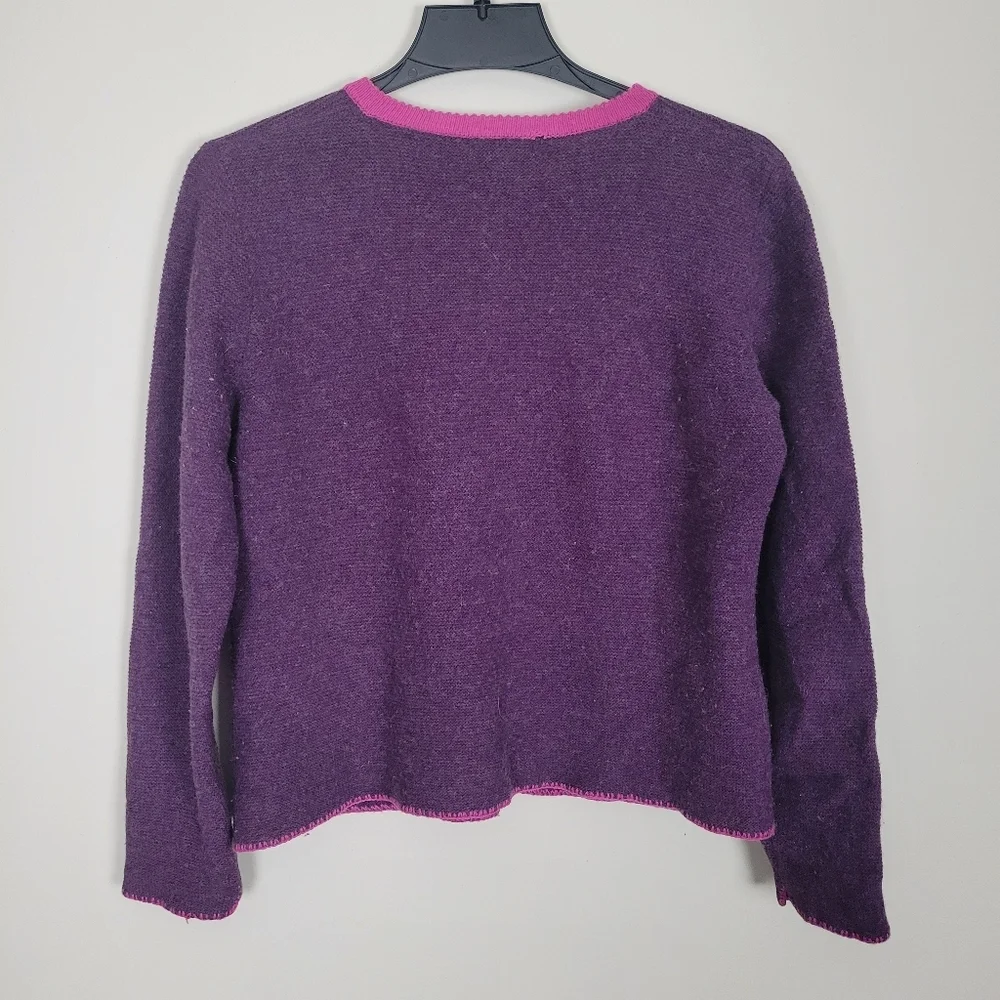 Sundance Tulla 100% Merino Wool Knit Cardigan Sweater Women Large Button Down